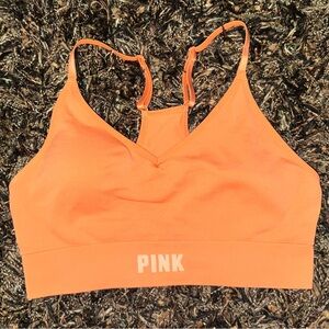 PINK Victoria's Secret V-Neck Seamless Ribbed Pullover Racerback Bra - Size M